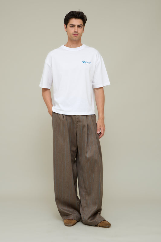 Marco Wide Trousers - Efemere Pinstripe