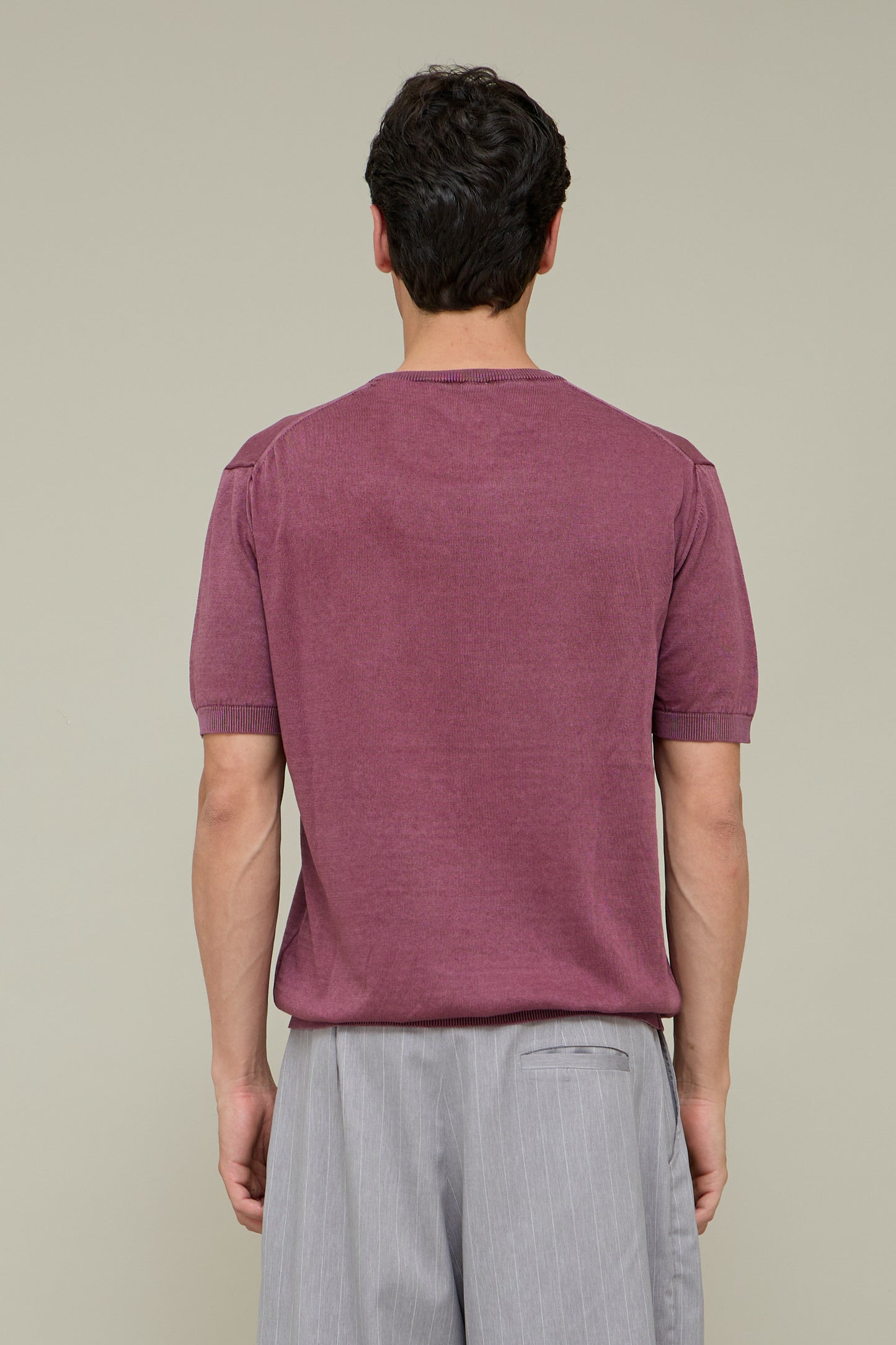 Washed Knit Tee - Aged Bordeaux