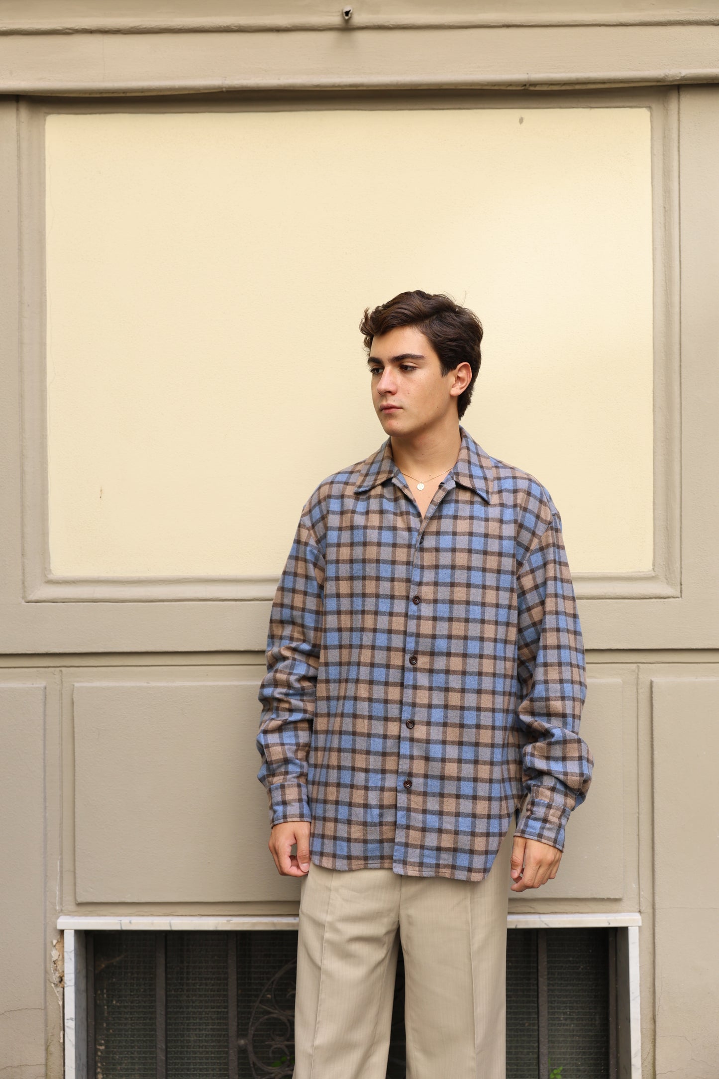 OVERSHIRT PLAID BROWN SKY