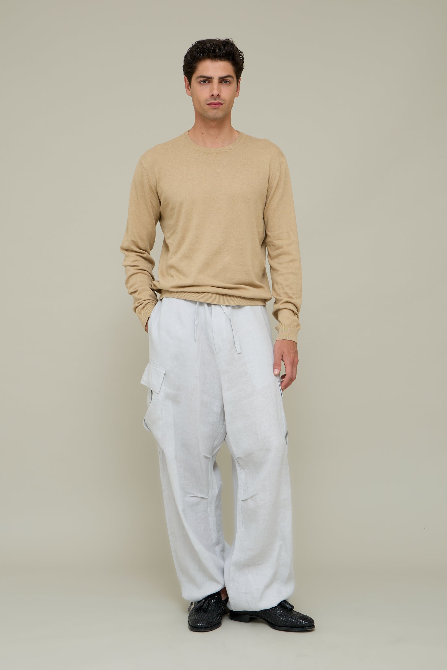 Linen Parachute Cargo - Ice Grey