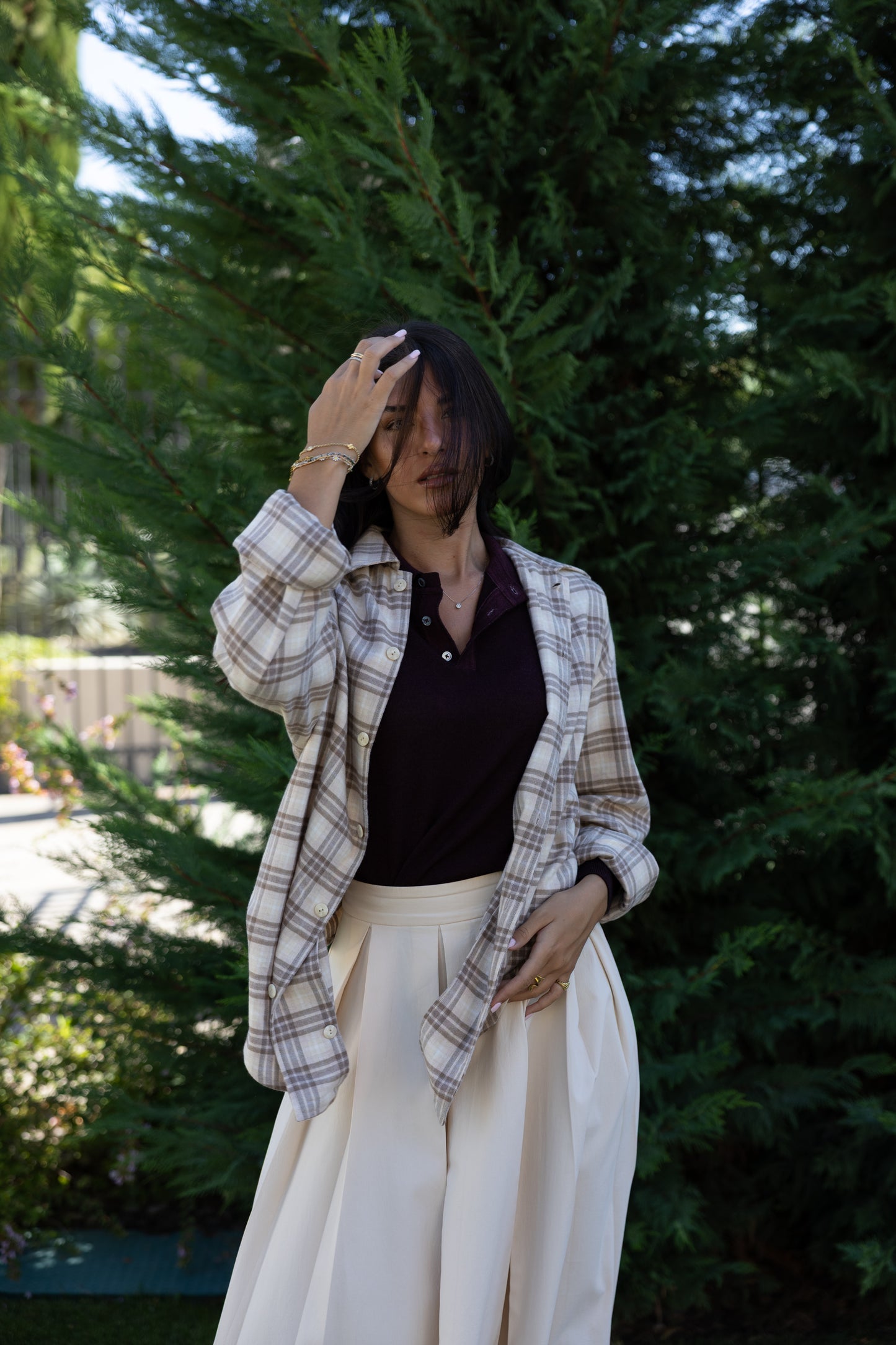 OVERSHIRT PLAID BEIGE & BROWN