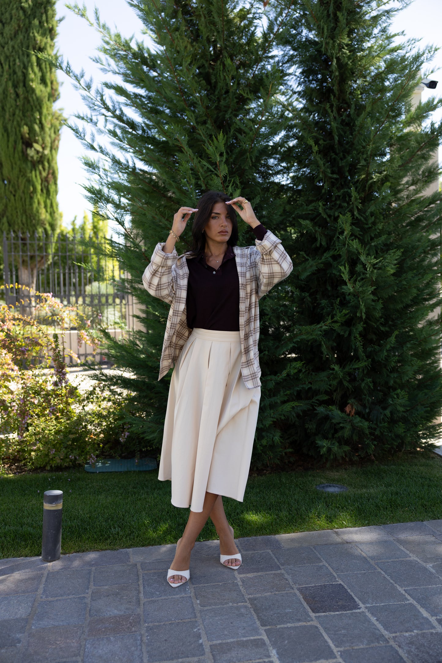 OVERSHIRT PLAID BEIGE & BROWN