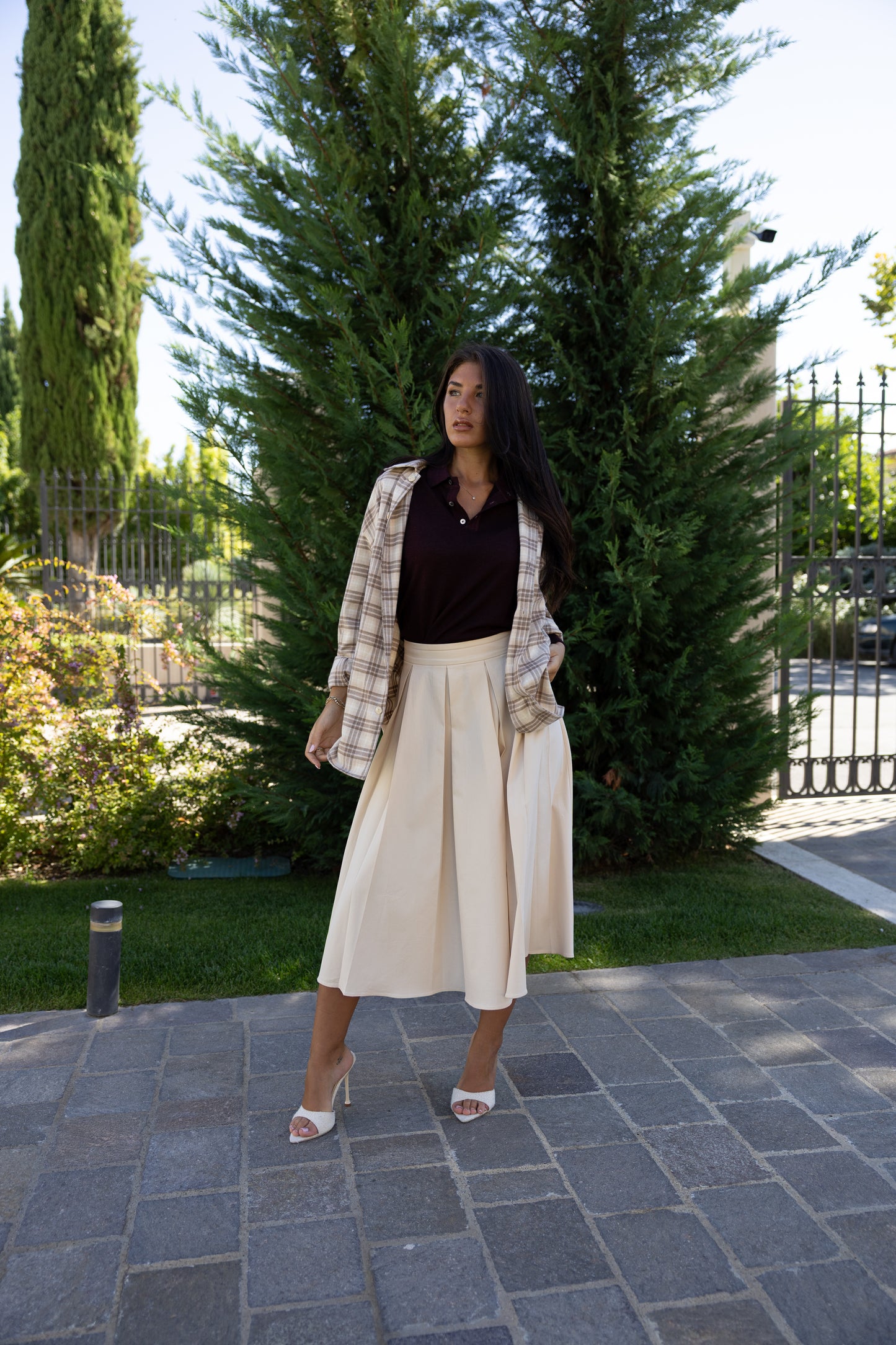 OVERSHIRT PLAID BEIGE & BROWN