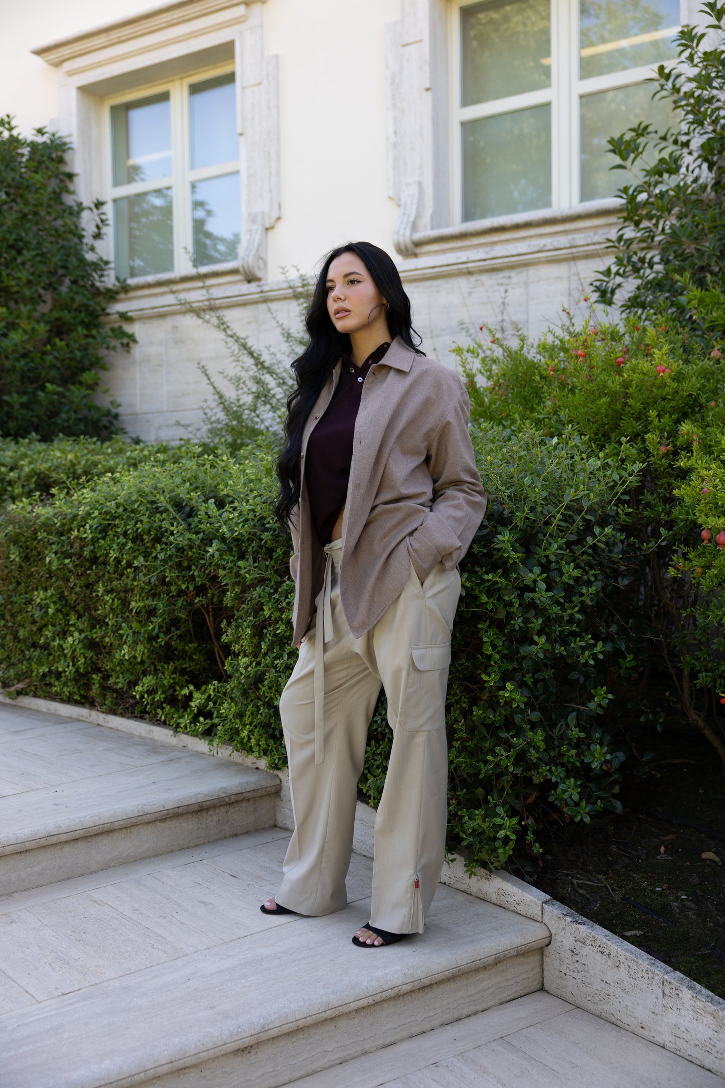 OVERSHIRT GREIGE CAMEL