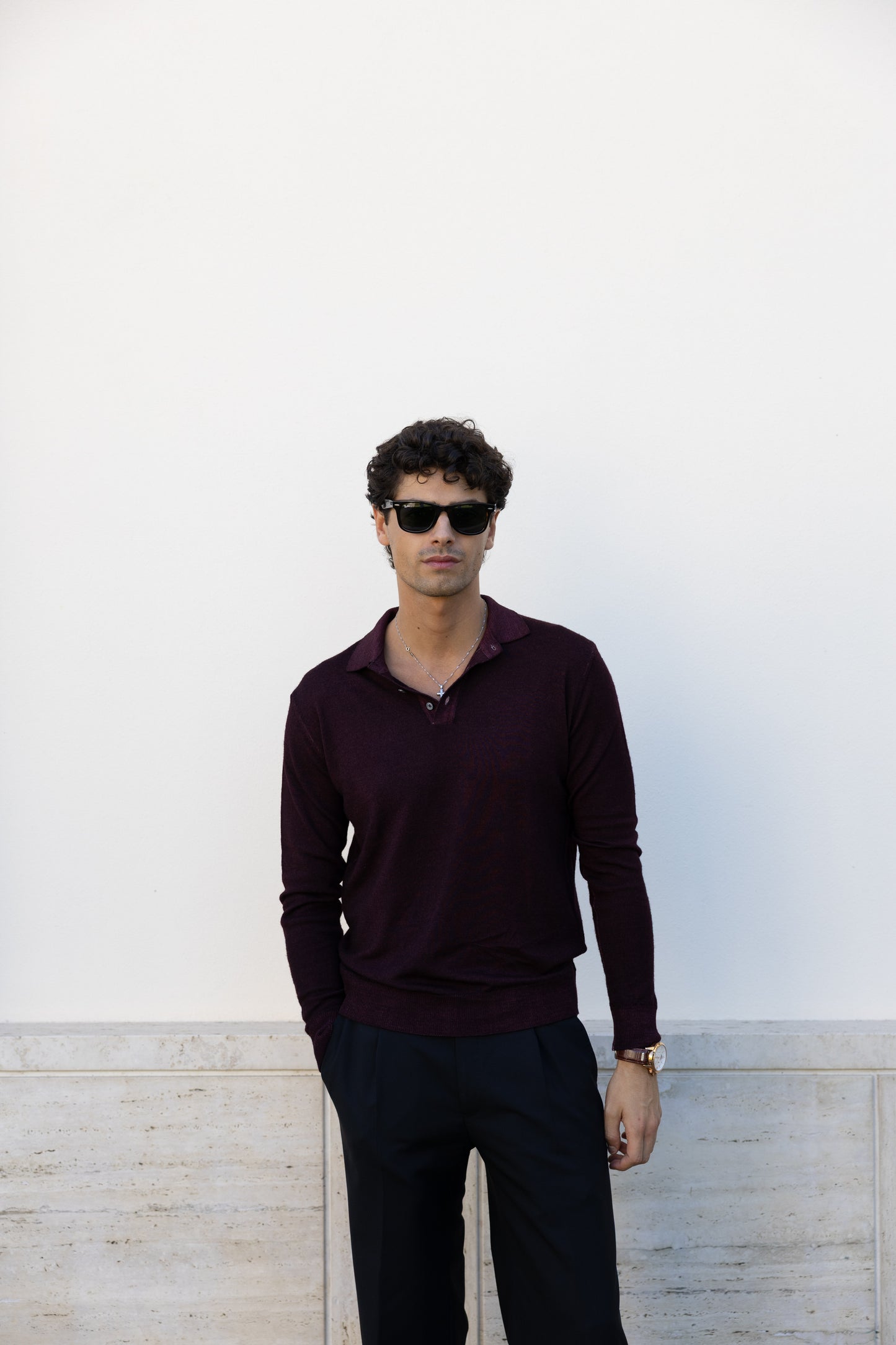POLO SWEATER WASHED RED WINE