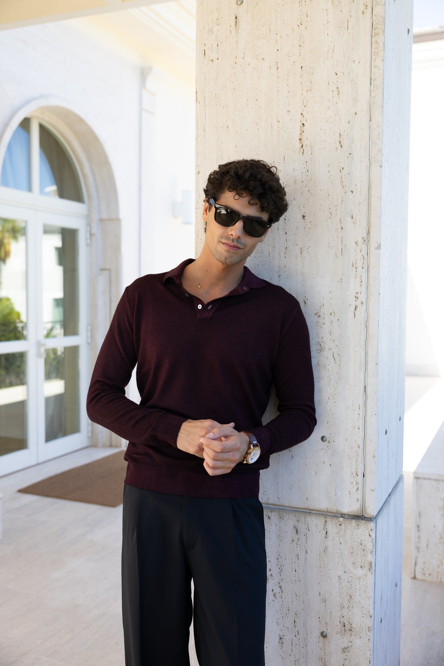 POLO SWEATER WASHED RED WINE