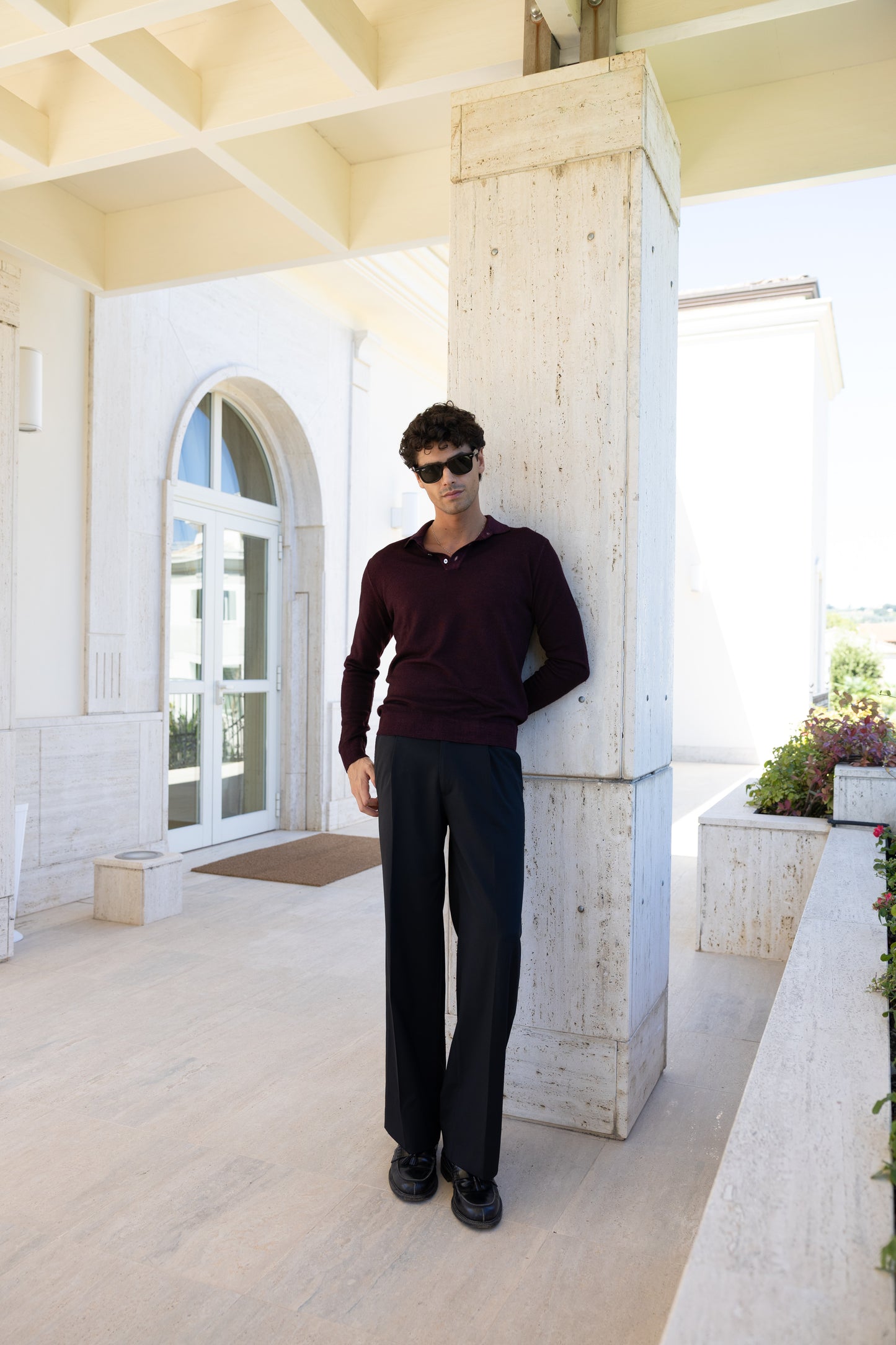 POLO SWEATER WASHED RED WINE