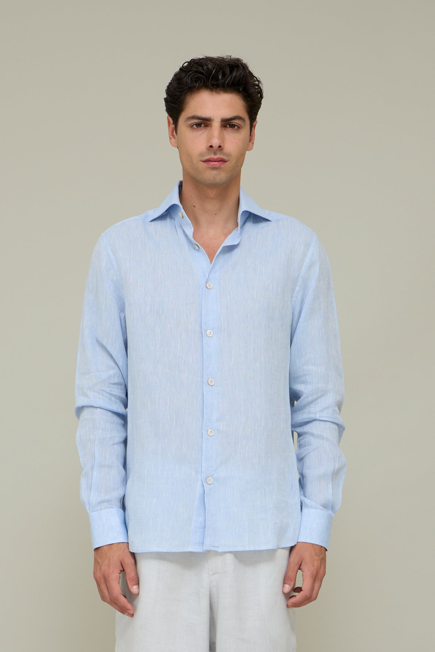 Italiano Linen Shirt - Sky Blue