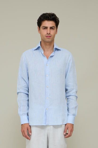 Italiano Linen Shirt - Sky Blue