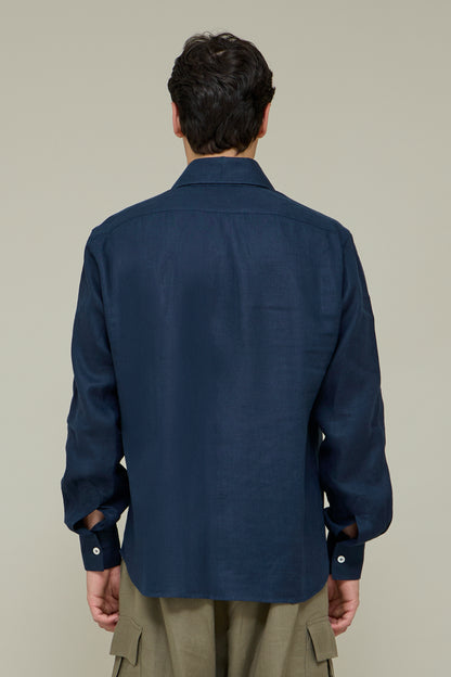 Italiano Linen Shirt - Blue Marina