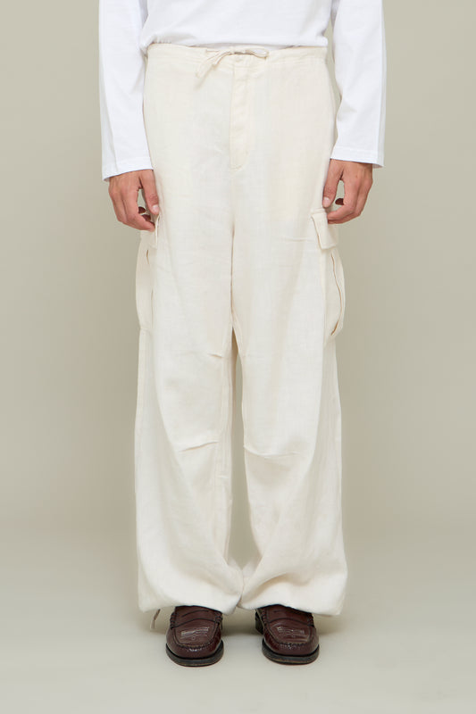 Linen Parachute Cargo - Cream White