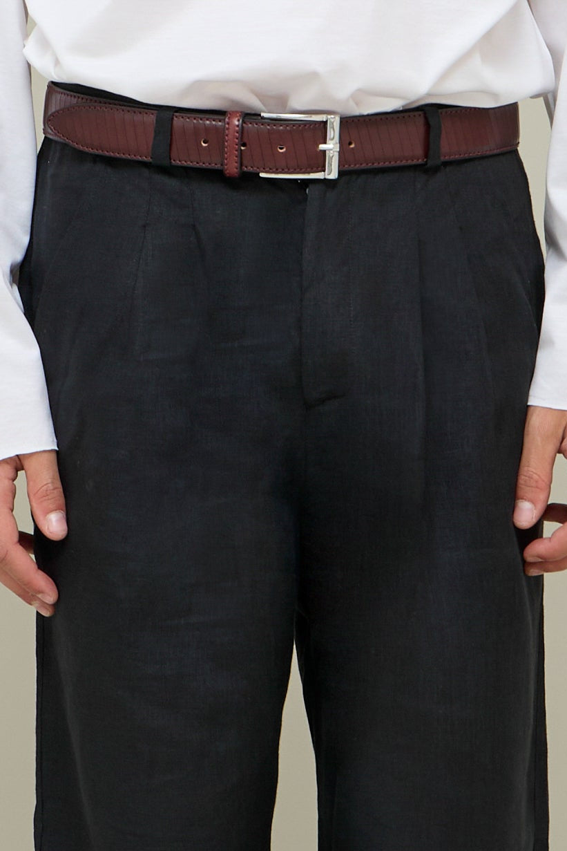 Leather Belt - Bordeaux