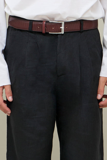Leather Belt - Bordeaux