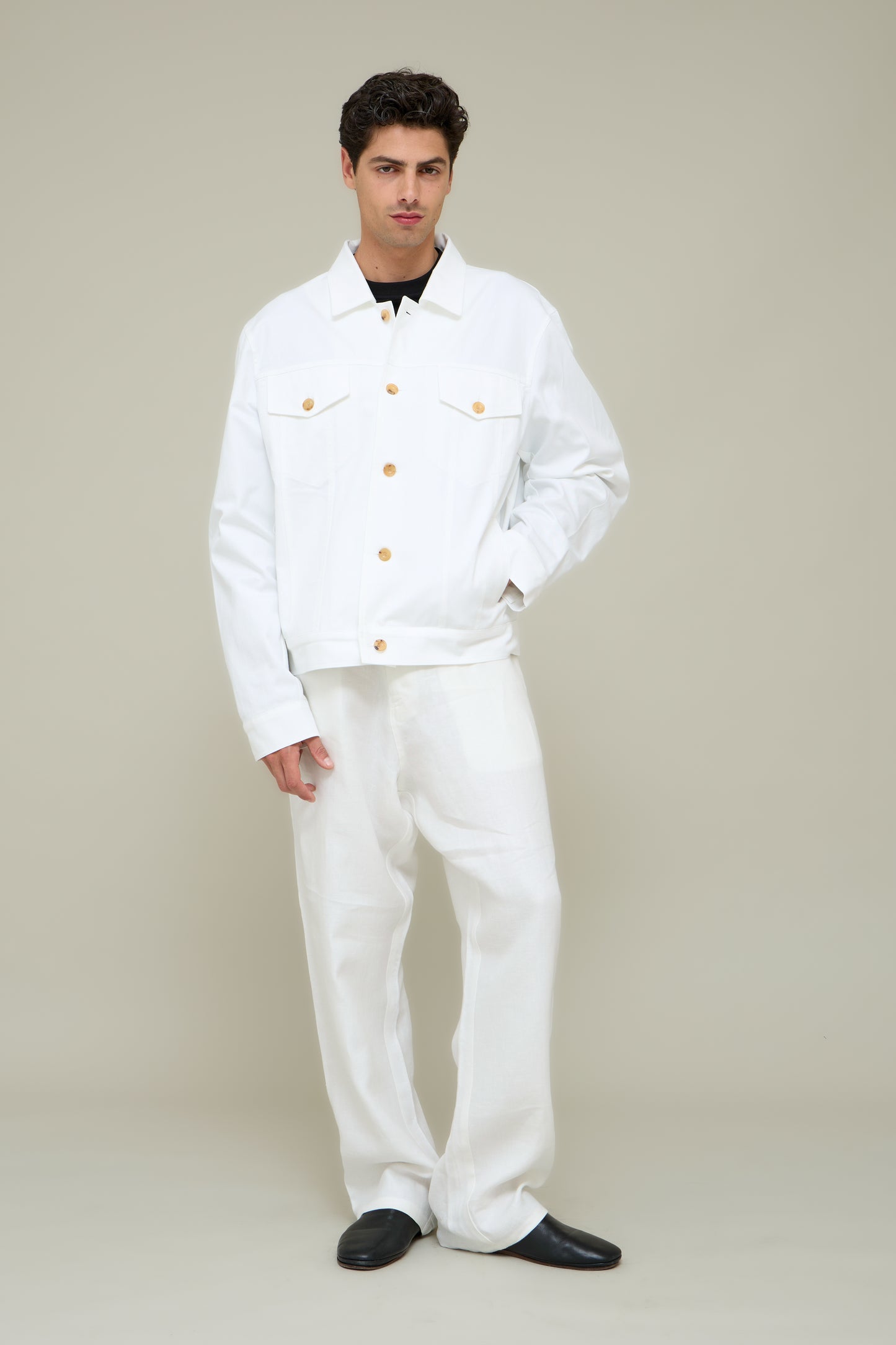 Premium Linen Jeans - Dirty White