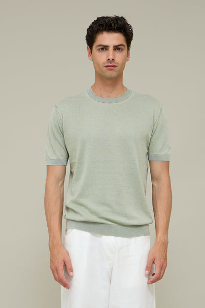 Washed Knit Tee - Salvia Green