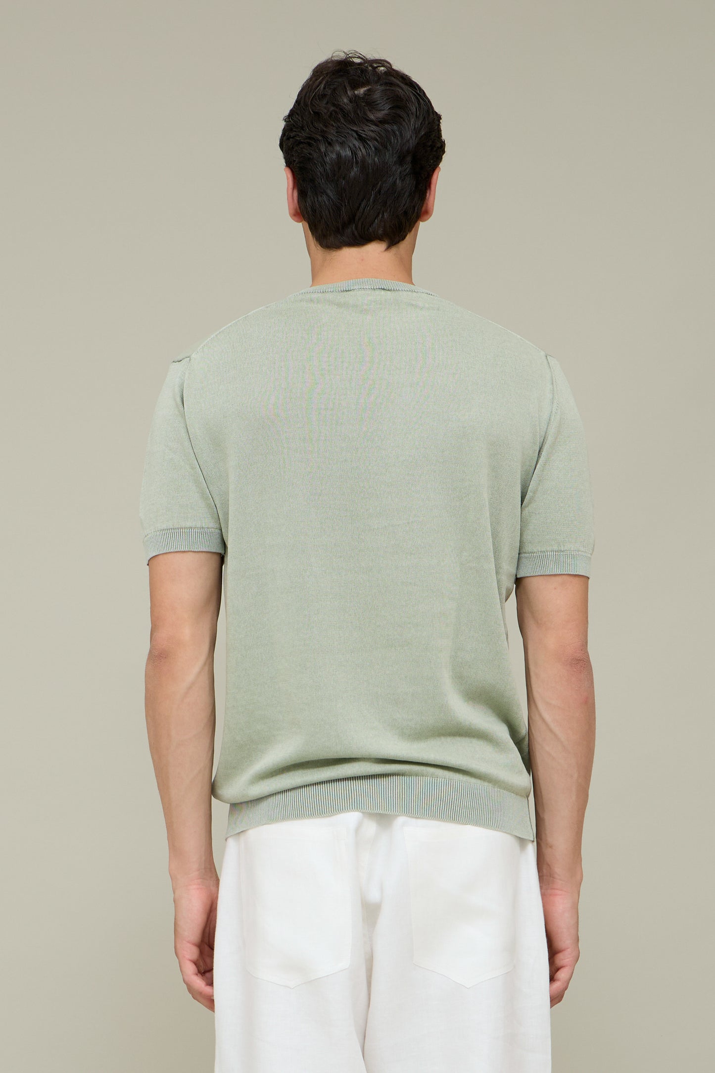 Washed Knit Tee - Salvia Green