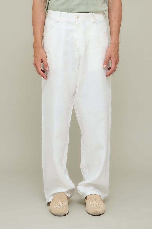 Premium Linen Jeans - Dirty White
