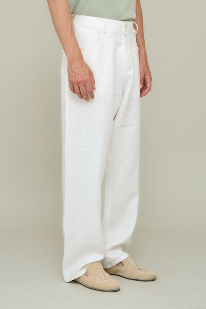 Premium Linen Jeans - Dirty White