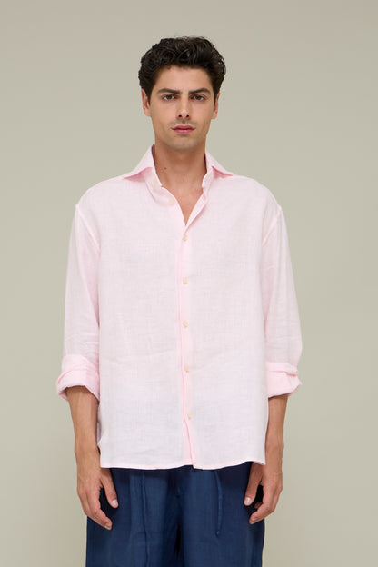 Italiano Linen Shirt - Pink Sand