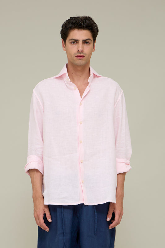 Italiano Linen Shirt - Pink Sand