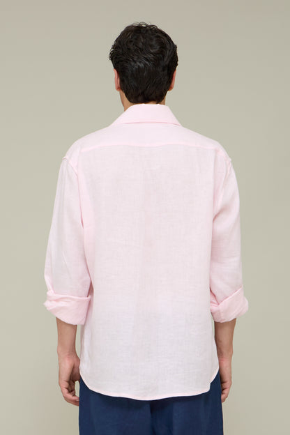 Italiano Linen Shirt - Pink Sand