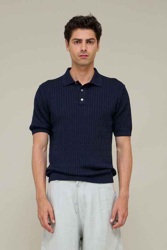 La Treccia Polo -Blue Navy
