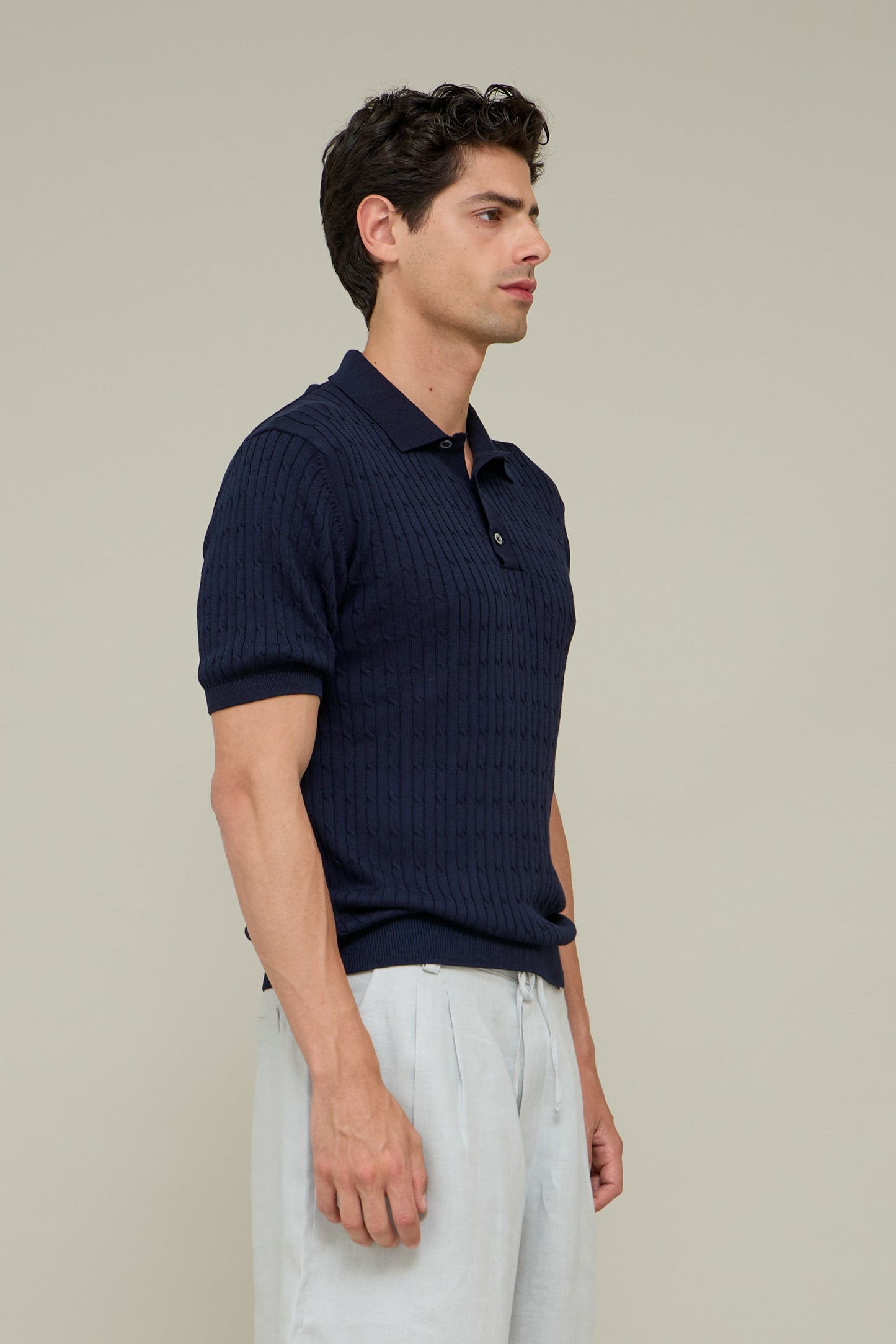 La Treccia Polo -Blue Navy