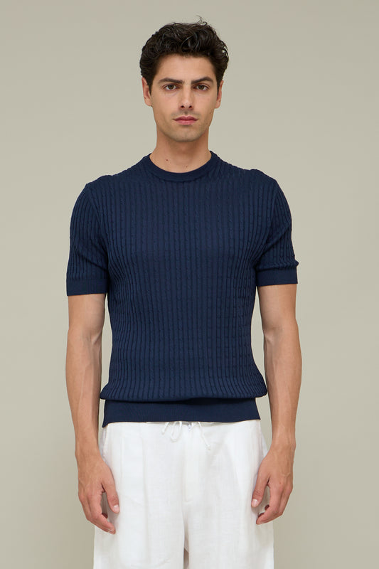 La Treccia Tee - Blue Navy