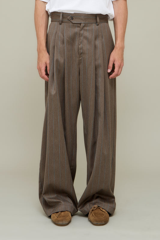 Marco Wide Trousers - Efemere Pinstripe