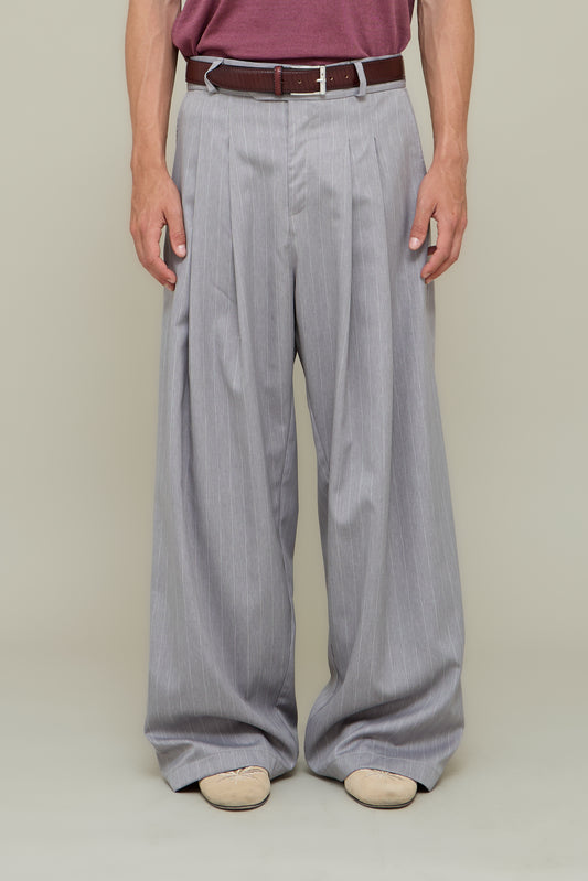 Marco Wide Trousers - Pearled Grey