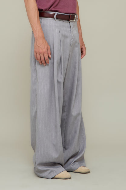 Marco Wide Trousers - Pearled Grey