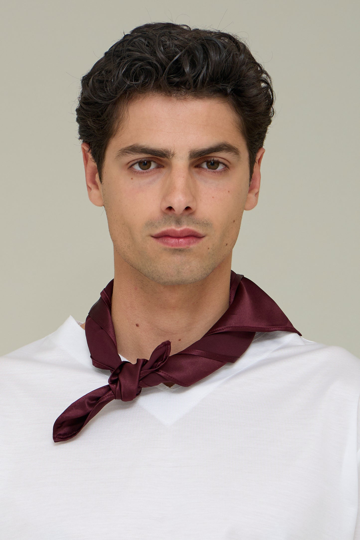 Silk Foulard - Dark Bordeaux