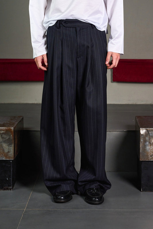 Extra Wide Pinstripe Trousers