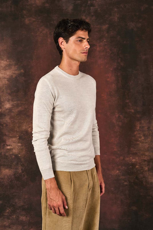 Wool Sweater – Grey Melange