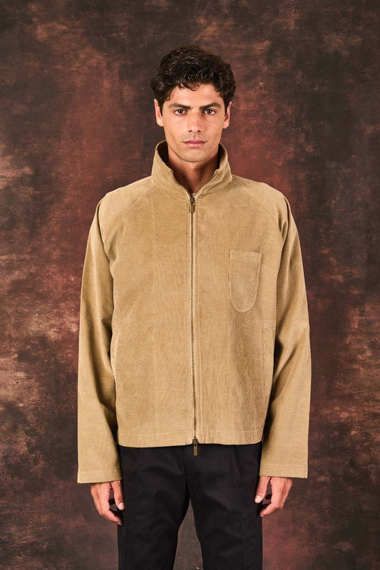 Corduroy Zip Jacket – Beige