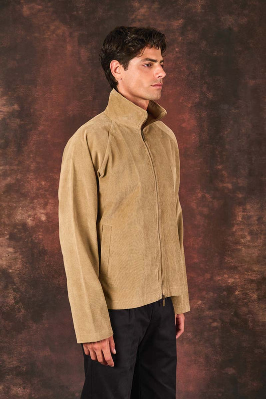 Corduroy Zip Jacket – Beige