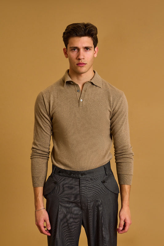 Sand Cashmere Polo