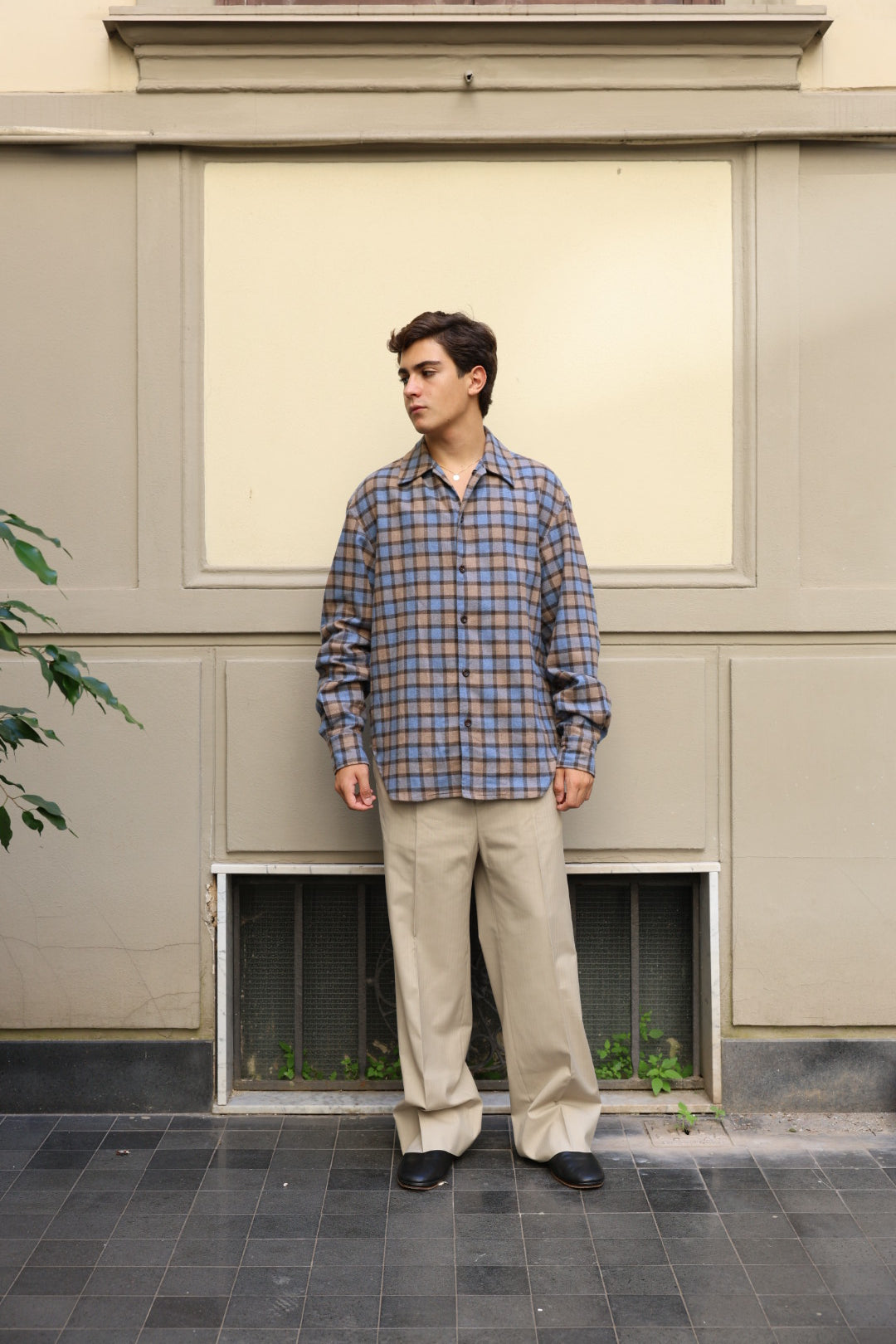 OVERSHIRT PLAID BROWN SKY