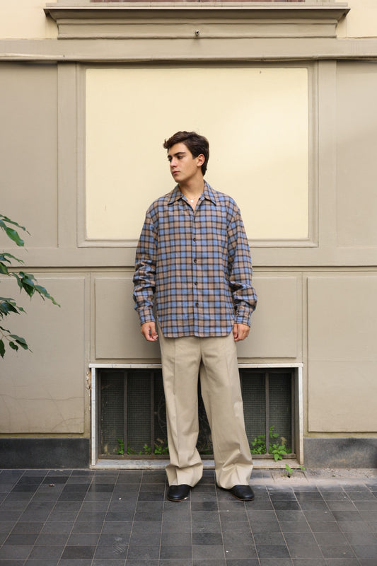 OVERSHIRT PLAID BROWN SKY