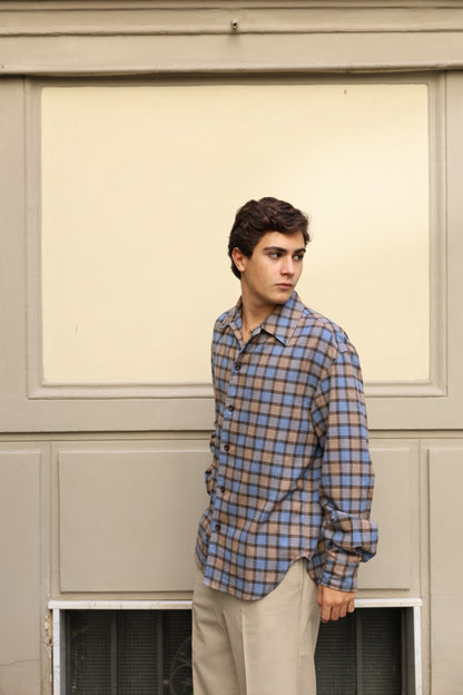 OVERSHIRT PLAID BROWN SKY