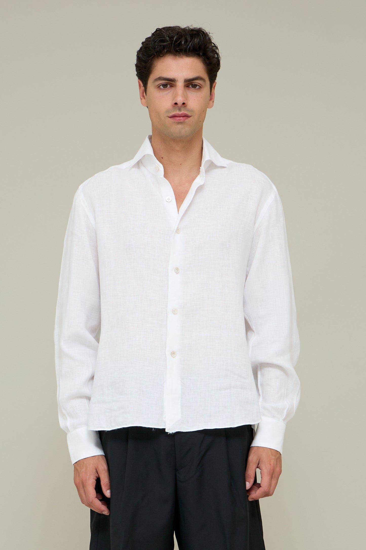 Italiano Linen Shirt - Optical White