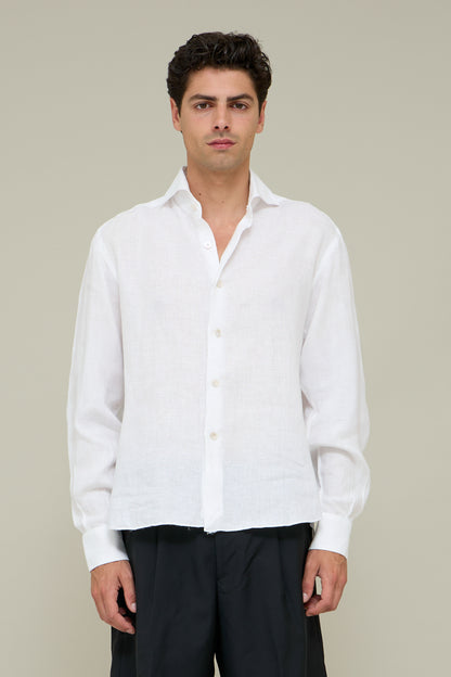 Italiano Linen Shirt - Optical White