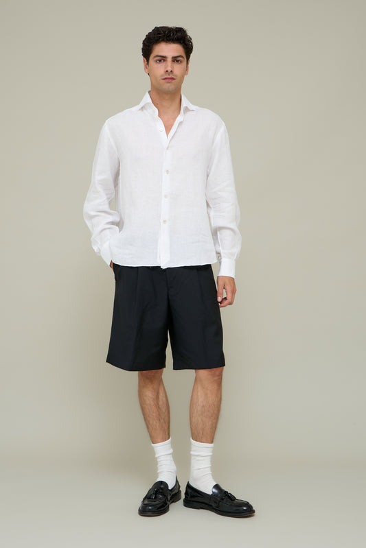 Italiano Linen Shirt - Optical White
