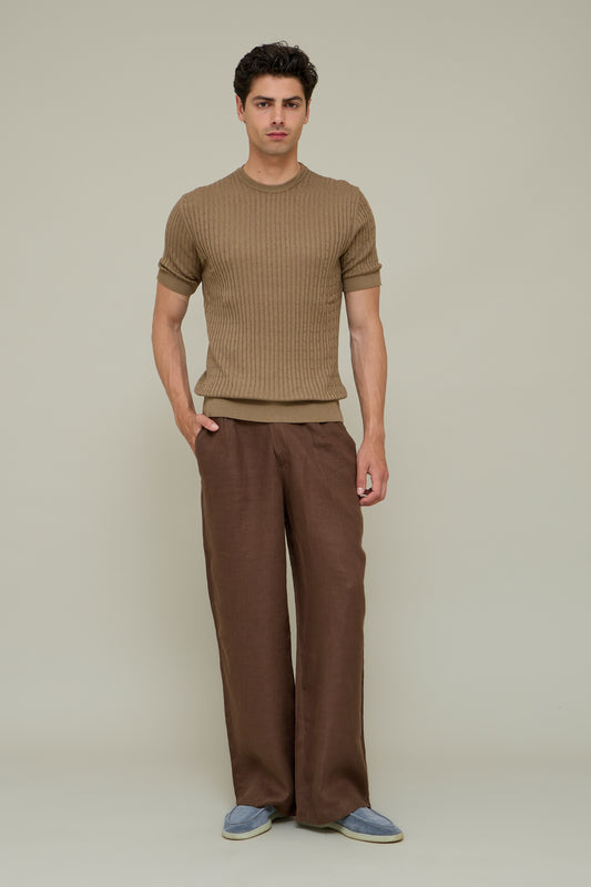 La Treccia Tee - Camel