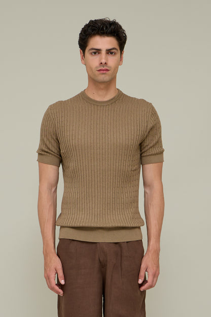 La Treccia Tee - Camel