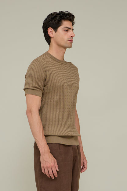 La Treccia Tee - Camel