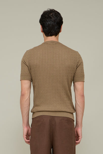 La Treccia Tee - Camel