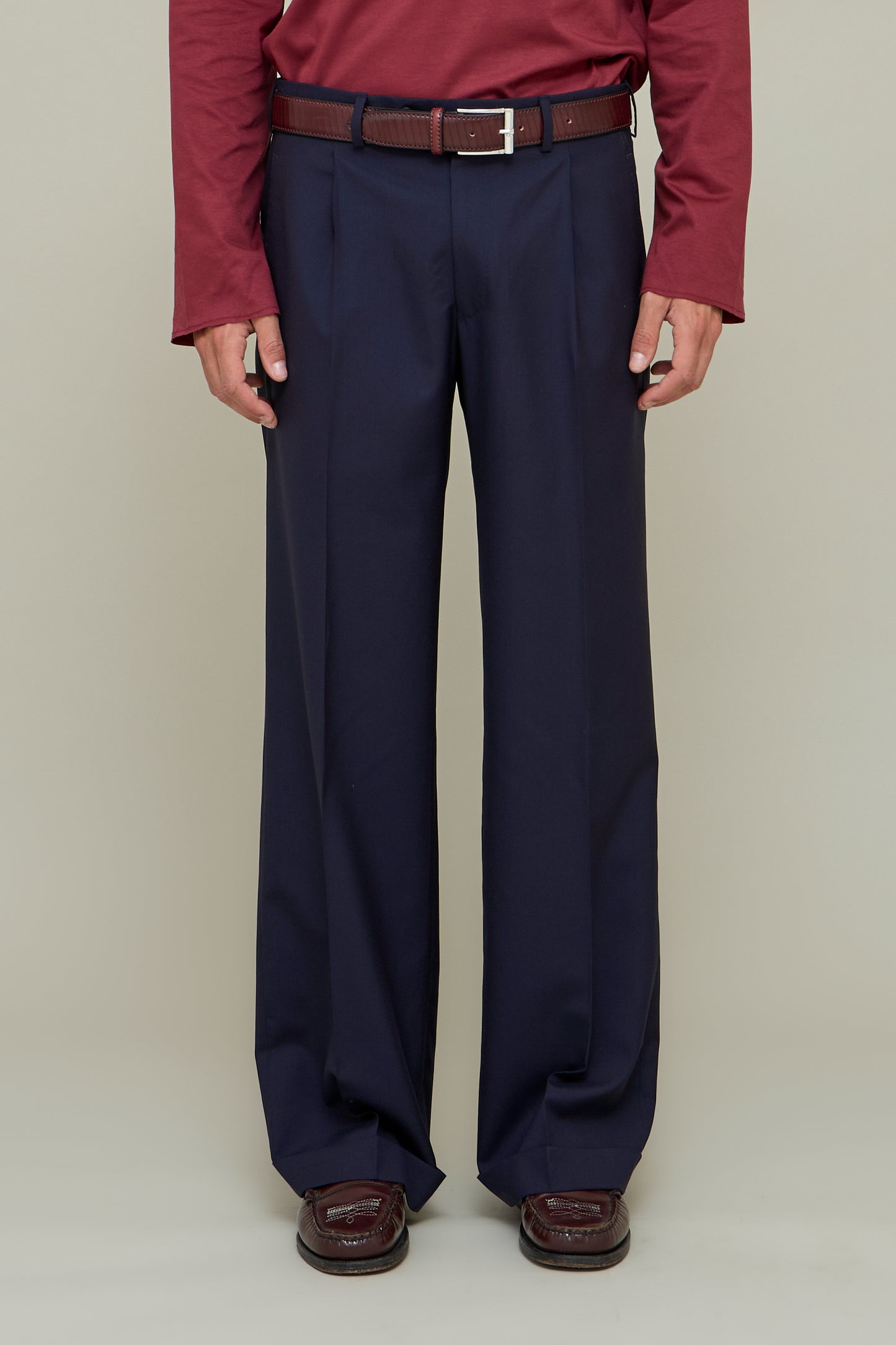 Leather Belt - Bordeaux