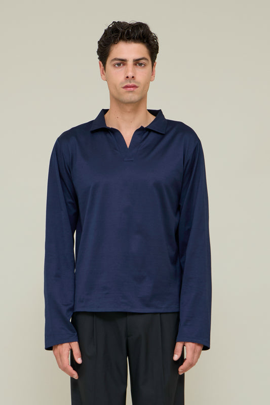 Soffio Polo Longsleeve - Navy blue