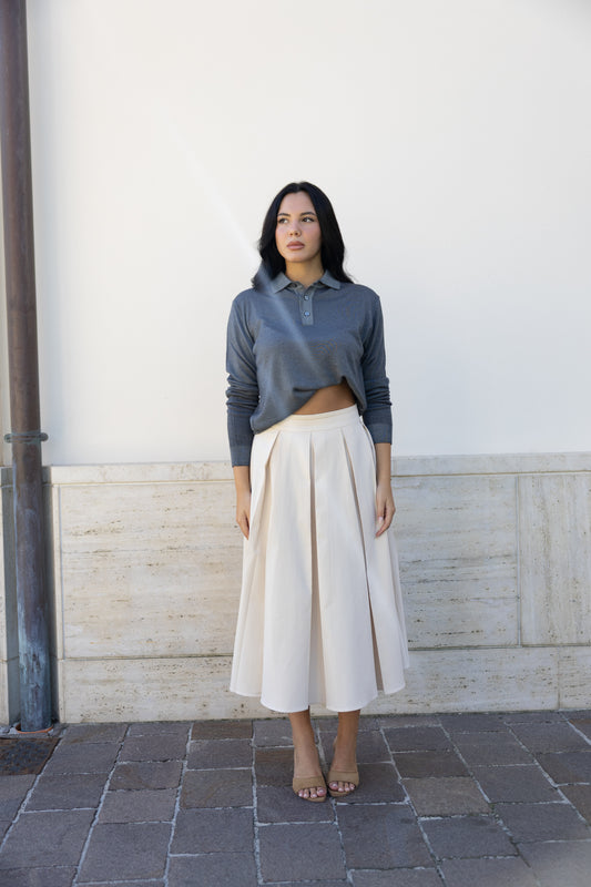 POLO SWEATER WASHED GREY